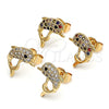 Gold Filled Ring — Stud Earring Dolphin Design with Multicolor Micro Pave — alternate product view — SKU 144071 | Oro Laminado anillo — Stud Earring Dolphin diseño with Multicolor Micro Pave — SKU 144071
