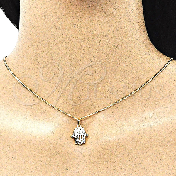 Gold Filled Necklace — Pendant Necklace Hand of God and Judaica Design — alternate product view — SKU 144080 | Oro Laminado collar — Pendant Necklace Hand of God and Judaica diseño — SKU 144080