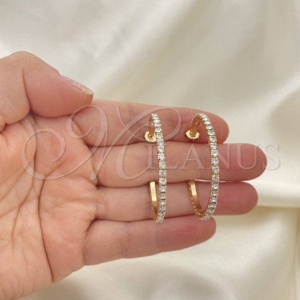 Gold Filled Ring — Stud Earring with White Crystal Polished 02. — main product view — SKU 144087 | Oro Laminado anillo — Stud Earring with cristal blanco pulido 02. — SKU 144087
