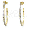 Gold Filled Ring — Stud Earring with White Crystal Polished 02. — alternate product view — SKU 144087 | Oro Laminado anillo — Stud Earring with cristal blanco pulido 02. — SKU 144087