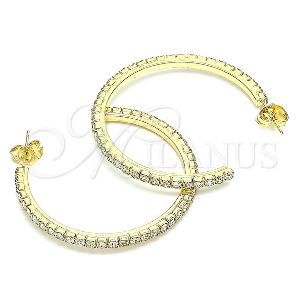 Gold Filled Ring — Stud Earring with White Crystal Polished 02. — alternate product view — SKU 144087 | Oro Laminado anillo — Stud Earring with cristal blanco pulido 02. — SKU 144087