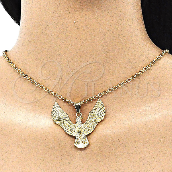 Gold Filled Pendant — Fancy Pendant Eagle Design Diamond Cutting 05. — alternate product view — SKU 144106 | Oro Laminado dije — elegante Pendant Eagle diseño Diamond Cutting 05. — SKU 144106