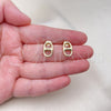 Gold Filled Ring — Stud Earring Puff Mariner Design Polished 02. — alternate product view — SKU 144116 | Oro Laminado anillo — Stud Earring Puff Mariner diseño pulido 02. — SKU 144116
