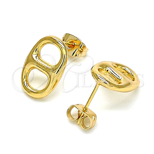Gold Filled Ring — Stud Earring Puff Mariner Design Polished 02. — alternate product view — SKU 144116 | Oro Laminado anillo — Stud Earring Puff Mariner diseño pulido 02. — SKU 144116