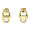 Gold Filled Ring — Stud Earring Puff Mariner Design with White Micro — alternate product view — SKU 144117 | Oro Laminado anillo — Stud Earring Puff Mariner diseño with blanco Micro — SKU 144117