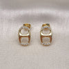 Gold Filled Ring — Stud Earring Puff Mariner Design with White Micro — alternate product view — SKU 144117 | Oro Laminado anillo — Stud Earring Puff Mariner diseño with blanco Micro — SKU 144117