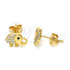 Gold Filled Ring — Stud Earring Elephant Design with White and Black — alternate product view — SKU 144118 | Oro Laminado anillo — Stud Earring Elephant diseño with blanco and negro — SKU 144118