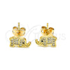Gold Filled Ring — Stud Earring Elephant Design with White and Black — alternate product view — SKU 144119 | Oro Laminado anillo — Stud Earring Elephant diseño with blanco and negro — SKU 144119