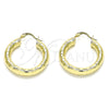 Oro Laminado Medium Hoop, Gold Filled Style Diamond Cutting Finish, Golden Finish, 02.213.0310.30