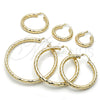 Oro Laminado Medium Hoop, Gold Filled Style Diamond Cutting Finish, Golden Finish, 02.213.0310.30