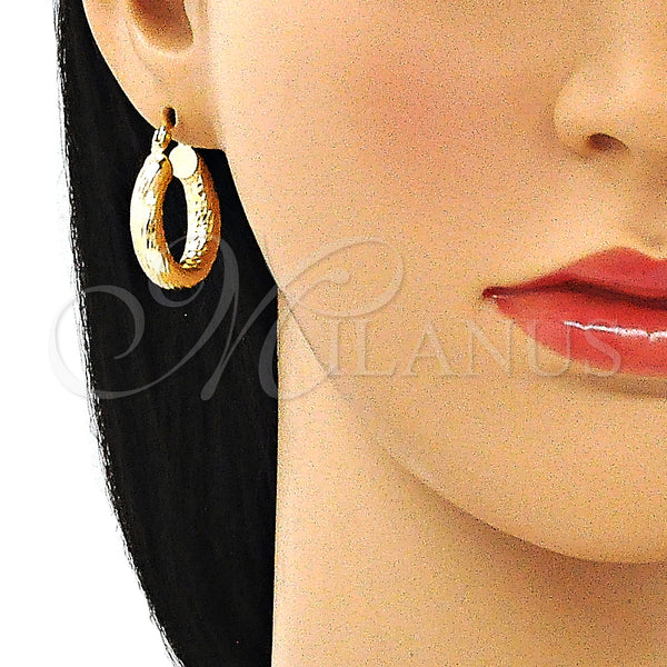 Gold Filled Hoop Earrings — Small Hoop Diamond Cutting 02. — alternate product view — SKU 144129 | Oro Laminado aretes de aro — Small Hoop Diamond Cutting 02. — SKU 144129