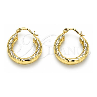 Oro Laminado Small Hoop, Gold Filled Style Diamond Cutting Finish, Golden Finish, 02.213.0311.25