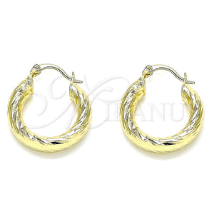 Gold Filled Hoop Earrings — Small Hoop Diamond Cutting 02. — main product view — SKU 144129 | Oro Laminado aretes de aro — Small Hoop Diamond Cutting 02. — SKU 144129