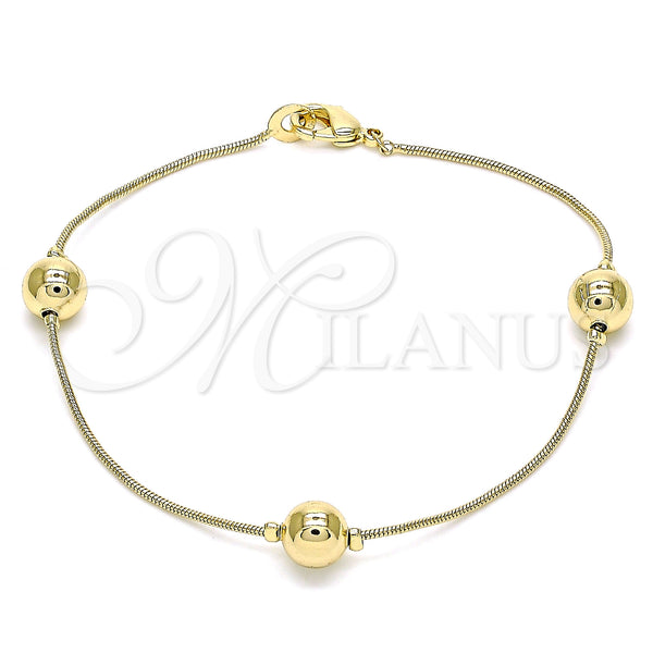 Gold Filled Bracelet — Fancy Bracelet Ball Design Polished 03. 01 MM — main product view — SKU 144136 | Oro Laminado brazalete — elegante Bracelet Ball diseño pulido 03. 01 MM — SKU 144136
