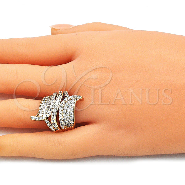 Gold Filled Ring — Multi Stone Ring with White Micro Pave Polished — alternate product view — SKU 144140 | Oro Laminado anillo — Multi Stone Ring with blanco Micro Pave pulido — SKU 144140