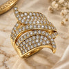 Oro Laminado Multi Stone Ring, Gold Filled Style with White Micro Pave, Polished, Golden Finish, 01.266.0043.09 (Size 9)