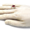 Oro Laminado Mens Ring, Gold Filled Style with Garnet Cubic Zirconia and White Micro Pave, Polished, Golden Finish, 01.266.0046.1.12 (Size 12)