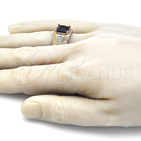 Gold Filled Ring — Mens Ring with Sapphire Blue Cubic Zirconia and — alternate product view — SKU 144168 | Oro Laminado anillo — Mens Ring with Sapphire Blue Cubic Zirconia and — SKU 144168