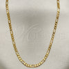 Oro Laminado Basic Necklace, Gold Filled Style Figaro Design, Polished, Golden Finish, 04.58.0022.24 (0.80 Gauge, 03 MM Thickness, 24 Inches Length)
