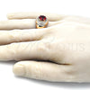 Oro Laminado Mens Ring, Gold Filled Style with Garnet and White Cubic Zirconia, Polished, Golden Finish, 01.266.0047.1.12 (Size 12)