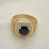 Oro Laminado Mens Ring, Gold Filled Style with Black Cubic Zirconia and Pink Micro Pave, Polished, Golden Finish, 01.266.0047.2.11 (Size 11)