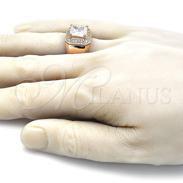 Gold Filled Ring — Mens Ring with White Cubic Zirconia and White — alternate product view — SKU 144201 | Oro Laminado anillo — Mens Ring with blanco Cubic Zirconia and blanco — SKU 144201