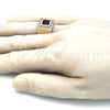 Oro Laminado Mens Ring, Gold Filled Style with Garnet Cubic Zirconia and White Micro Pave, Polished, Golden Finish, 01.266.0049.1.12 (Size 12)