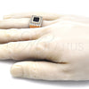Oro Laminado Mens Ring, Gold Filled Style with Black Cubic Zirconia and White Micro Pave, Polished, Golden Finish, 01.266.0049.2.12 (Size 12)