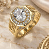 Oro Laminado Mens Ring, Gold Filled Style with White Cubic Zirconia and White Micro Pave, Polished, Golden Finish, 01.266.0050.11 (Size 11)