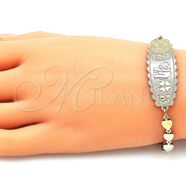 Gold Filled Bracelet — Fancy Bracelet Elephant and Four-leaf Clover Design Polished — alternate product view — SKU 144235 | Oro Laminado brazalete — elegante Bracelet Elephant and Four-leaf Clover diseño pulido — SKU 144235