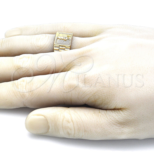 Gold Filled Ring — Mens Ring San Judas Design Polished 01. Size — alternate product view — SKU 144253 | Oro Laminado anillo — Mens Ring San Judas diseño pulido 01. Size — SKU 144253
