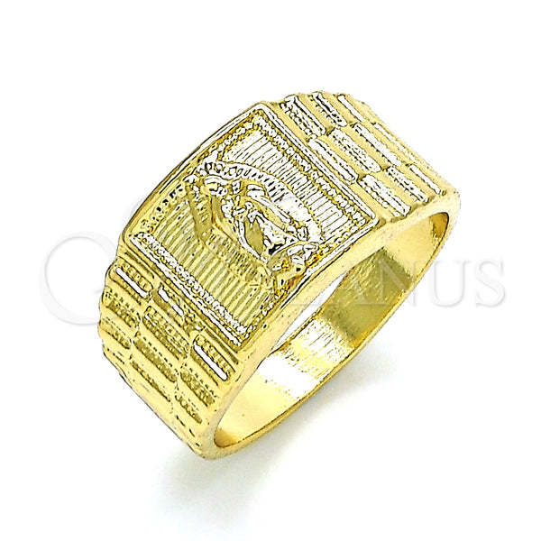 Gold Filled Ring — Mens Ring Guadalupe Design Polished 01. Size 10 — main product view — SKU 144256 | Oro Laminado anillo — Mens Ring Guadalupe diseño pulido 01. Size 10 — SKU 144256