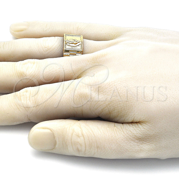 Gold Filled Ring — Mens Ring Guadalupe Design Polished 01. Size 12 — alternate product view — SKU 144258 | Oro Laminado anillo — Mens Ring Guadalupe diseño pulido 01. Size 12 — SKU 144258