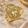 Oro Laminado Elegant Ring, Gold Filled Style Praying Hands and Cross Design, Polished, Golden Finish, 01.380.0011.07 (Size 7)