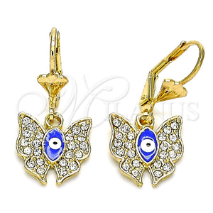 Gold Filled Ring — Dangle Earring Evil Eye and Butterfly Design with — main product view — SKU 144264 | Oro Laminado anillo — Dangle Earring Evil Eye and Butterfly diseño with — SKU 144264
