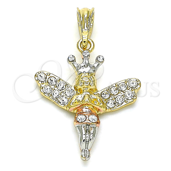 Gold Filled Pendant — Religious Pendant Angel and Crown Design with White — main product view — SKU 144271 | Oro Laminado dije — Religious Pendant Angel and Crown diseño with blanco — SKU 144271