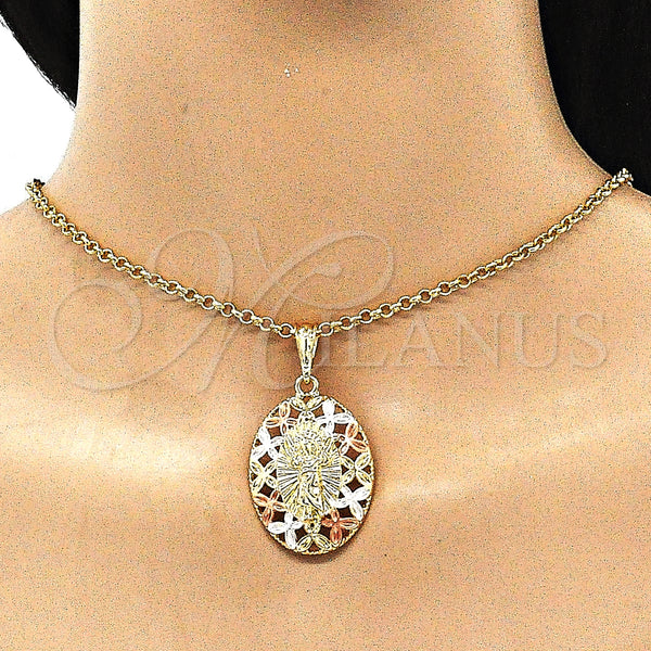 Gold Filled Pendant — Religious Pendant Divino NiÃ±o and Butterfly Design Polished — alternate product view — SKU 144274 | Oro Laminado dije — Religious Pendant Divino NiÃ±o and Butterfly diseño pulido — SKU 144274