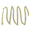 Oro Laminado Basic Necklace, Gold Filled Style Curb Design, Polished, Golden Finish, 04.213.0237.16 (100 Gauge, 04 MM Thickness, 16 Inches Length)