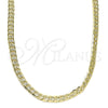 Oro Laminado Basic Necklace, Gold Filled Style Curb Design, Polished, Golden Finish, 04.213.0237.20 (100 Gauge, Thickness, 20 Inches Length)