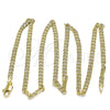 Oro Laminado Basic Necklace, Gold Filled Style Curb Design, Polished, Golden Finish, 04.213.0237.22