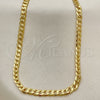 Oro Laminado Basic Necklace, Gold Filled Style Curb Design, Polished, Golden Finish, 04.213.0237.22