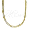 Oro Laminado Basic Necklace, Gold Filled Style Curb Design, Polished, Golden Finish, 04.213.0237.22