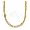 Oro Laminado Basic Necklace, Gold Filled Style Curb Design, Polished, Golden Finish, 04.213.0237.22 (100 Gauge, Thickness, 22 Inches Length)