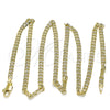 Oro Laminado Basic Necklace, Gold Filled Style Curb Design, Polished, Golden Finish, 04.213.0237.24 (100 Gauge, 04 MM Thickness, 24 Inches Length)