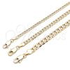 Oro Laminado Basic Necklace, Gold Filled Style Curb Design, Polished, Golden Finish, 04.213.0237.24 (100 Gauge, 04 MM Thickness, 24 Inches Length)