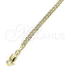 Oro Laminado Basic Anklet, Gold Filled Style Curb Design, Diamond Cutting Finish, Golden Finish, 04.213.0237.10 (100 Gauge, Thickness, 10 Inches Length)