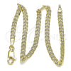 Oro Laminado Basic Anklet, Gold Filled Style Curb Design, Diamond Cutting Finish, Golden Finish, 04.213.0237.10 (100 Gauge, Thickness, 10 Inches Length)