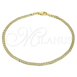 Gold Filled Anklet — Basic Anklet Curb Design Diamond Cutting 04. Gauge — main product view — SKU 144286 | Oro Laminado tobillera — básico Anklet Curb diseño Diamond Cutting 04. Gauge — SKU 144286