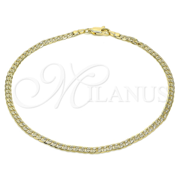 Gold Filled Anklet — Basic Anklet Curb Design Diamond Cutting 04. Gauge — main product view — SKU 144286 | Oro Laminado tobillera — básico Anklet Curb diseño Diamond Cutting 04. Gauge — SKU 144286