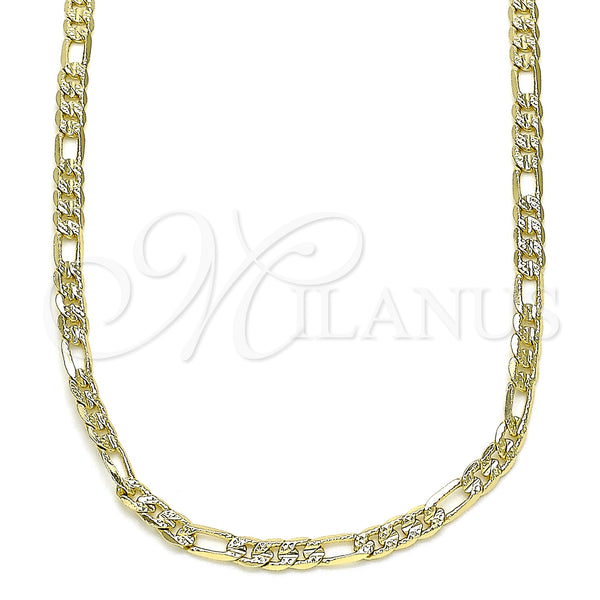 Gold Filled Necklace — Basic Necklace Figaro Design Polished 04. 0.80 Gauge — main product view — SKU 144287 | Oro Laminado collar — básico Necklace Figaro diseño pulido 04. 0.80 Gauge — SKU 144287